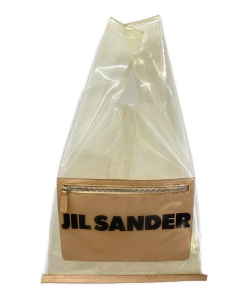 JIL SANDER（ジルサンダー）JIL SANDER (ジルサンダー) PVCレザーコンビトートバッグ クリア×ベージュの古着・服飾アイテム