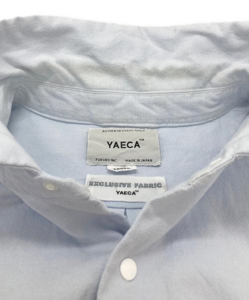 YAECA（ヤエカ）YAECA (ヤエカ) スナップボタンシャツ ブルー サイズ:Ｌの古着・服飾アイテム