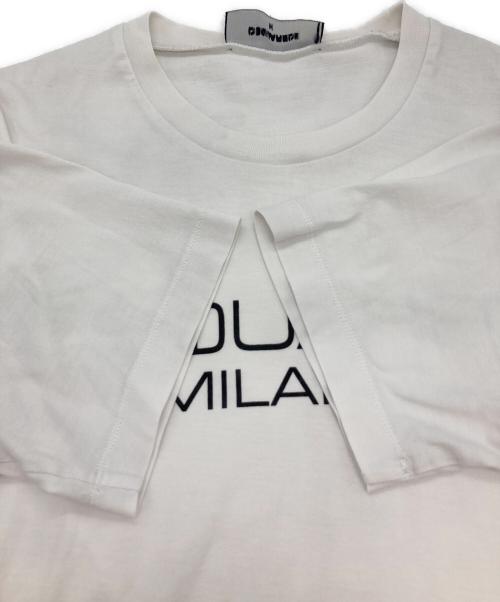 DSQUARED2（ディースクエアード）DSQUARED2 (ディースクエアード) ロゴプリントTシャツ ホワイト サイズ:Mの古着・服飾アイテム