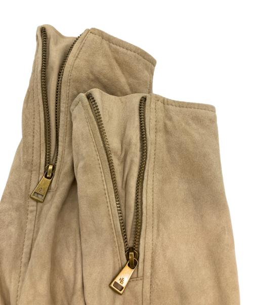 LAUREN RALPH LAUREN（ローレン ラルフ ローレン）LAUREN RALPH LAUREN (ローレン ラルフ ローレン) ラムレザースウェードライダースジャケット ベージュ サイズ:6の古着・服飾アイテム