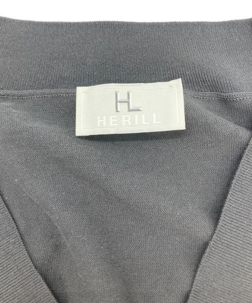 HERILL（ヘリル）HERILL (ヘリル) コットンニットカーディガン グレー サイズ:Ⅿの古着・服飾アイテム