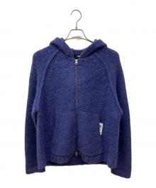 stussy（ステューシー）の古着「CHUNKY KNIT ZIP HOODIE/ニットジップパーカー」｜ネイビー
