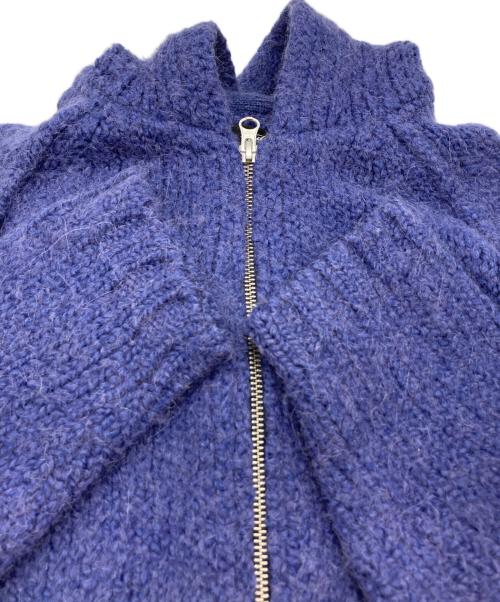 stussy（ステューシー）stussy (ステューシー) CHUNKY KNIT ZIP HOODIE/ニットジップパーカー ネイビー サイズ:Mの古着・服飾アイテム