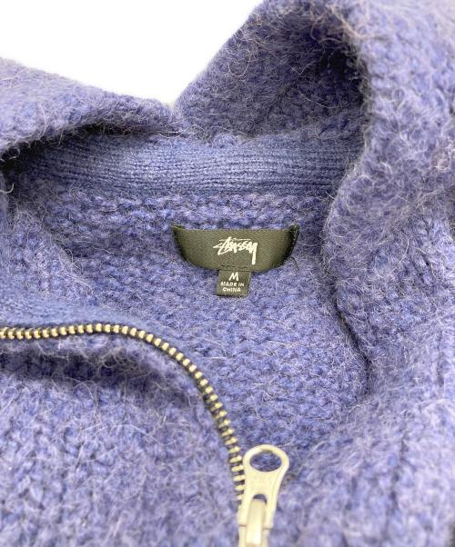 stussy（ステューシー）stussy (ステューシー) CHUNKY KNIT ZIP HOODIE/ニットジップパーカー ネイビー サイズ:Mの古着・服飾アイテム