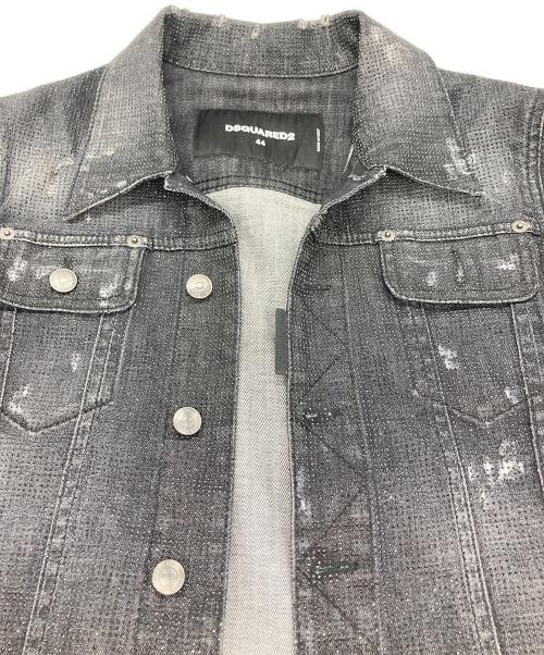 DSQUARED2（ディースクエアード）DSQUARED2 (ディースクエアード) ラインストーンデニムトラッカージャケット ブラック サイズ:44の古着・服飾アイテム