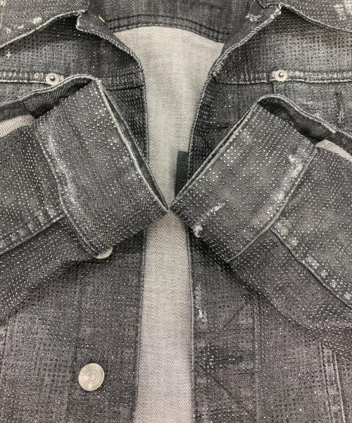 DSQUARED2（ディースクエアード）DSQUARED2 (ディースクエアード) ラインストーンデニムトラッカージャケット ブラック サイズ:44の古着・服飾アイテム