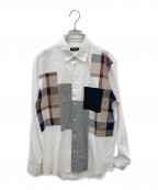 BLACK LABEL CRESTBRIDGEブラックレーベル クレストブリッジ）の古着「シャツ」｜ホワイト×ベージュ