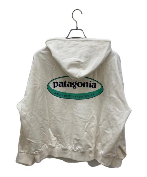 Patagonia（パタゴニア）Patagonia (パタゴニア) '95 オーバル・ロゴ・デイリー・フーディ/パーカー アイボリー サイズ:XLの古着・服飾アイテム