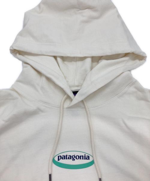 Patagonia（パタゴニア）Patagonia (パタゴニア) '95 オーバル・ロゴ・デイリー・フーディ/パーカー アイボリー サイズ:XLの古着・服飾アイテム