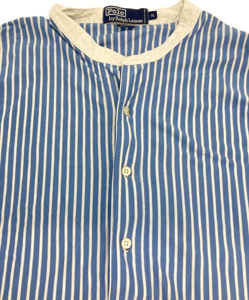 POLO RALPH LAUREN（ポロ・ラルフローレン）POLO RALPH LAUREN (ポロ・ラルフローレン) 裾ポニーグランパシャツ スカイブルー サイズ:XLの古着・服飾アイテム