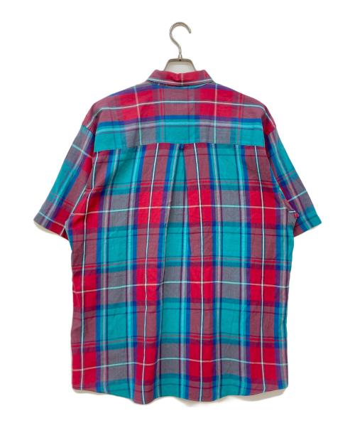 Eddie Bauer（エディーバウアー）Eddie Bauer (エディーバウアー) 半袖シャツ グリーン×レッド サイズ:XLの古着・服飾アイテム