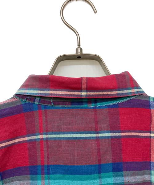 Eddie Bauer（エディーバウアー）Eddie Bauer (エディーバウアー) 半袖シャツ グリーン×レッド サイズ:XLの古着・服飾アイテム