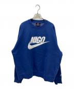 NIKE×NIGOナイキ×二ゴー）の古着「NRG Crew Fleece/フロッキーロゴスウェット」｜ブルー