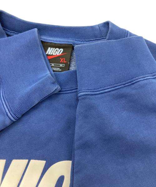 NIKE（ナイキ）NIKE (ナイキ) NIGO (二ゴー) NRG Crew Fleece/フロッキーロゴスウェット ブルー サイズ:XLの古着・服飾アイテム