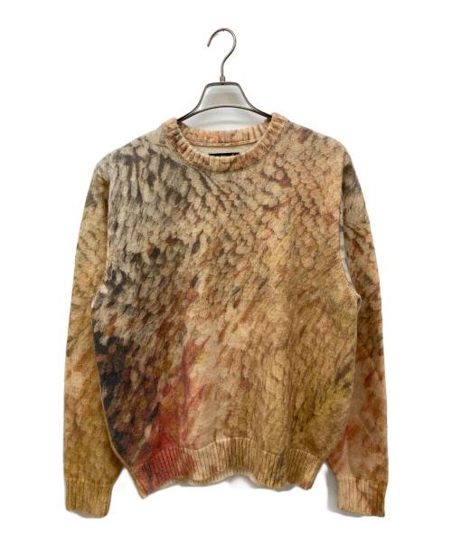 stussy（ステューシー）stussy (ステューシー) wings print sweater/総柄ニット オレンジ サイズ:Ⅼの古着・服飾アイテム
