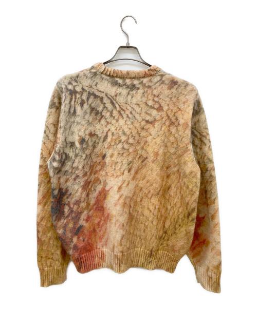 stussy（ステューシー）stussy (ステューシー) wings print sweater/総柄ニット オレンジ サイズ:Ⅼの古着・服飾アイテム