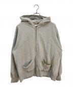 ANCELLMアンセルム）の古着「ZIP UP HOODIE/ダメージ加工ジップパーカー」｜グレー