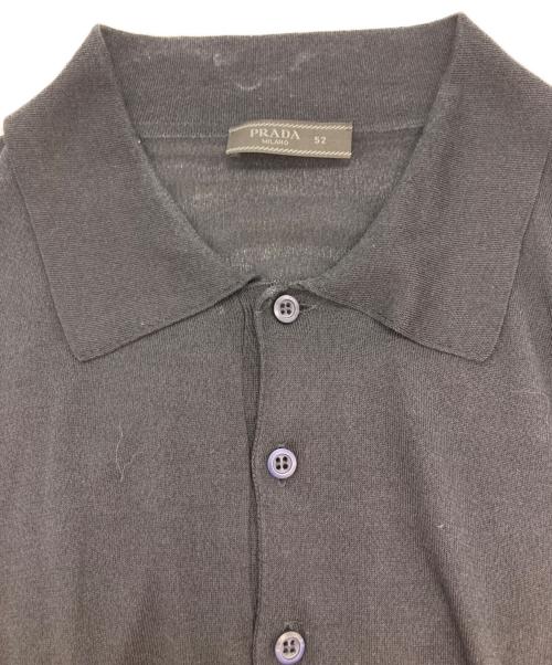 PRADA（プラダ）PRADA (プラダ) シルクコットンニットポロシャツ ネイビー サイズ:52の古着・服飾アイテム