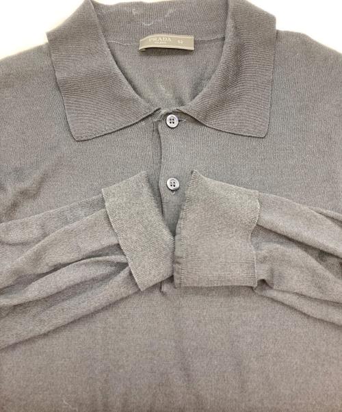 PRADA（プラダ）PRADA (プラダ) シルクコットンニットポロシャツ ネイビー サイズ:52の古着・服飾アイテム