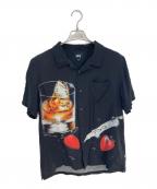 stussyステューシー）の古着「カクテル柄オープンカラーシャツ」｜ブラック