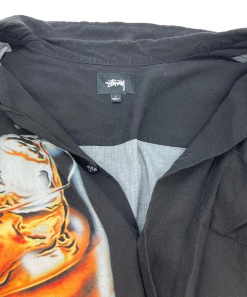 stussy（ステューシー）stussy (ステューシー) カクテル柄オープンカラーシャツ ブラック サイズ:Lの古着・服飾アイテム