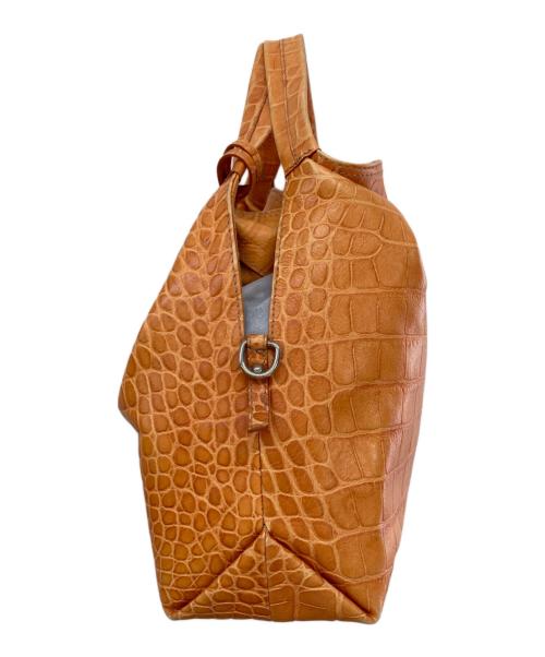 FURLA（フルラ）FURLA (フルラ) クロコ調ハンドバッグ オレンジの古着・服飾アイテム