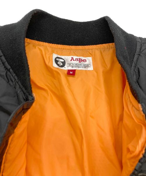 Aape BY A BATHING APE（エーエイプ バイ アベイシングエイプ）Aape BY A BATHING APE (エーエイプ バイ アベイシングエイプ) MA-1ジャケット ブラック サイズ:Mの古着・服飾アイテム