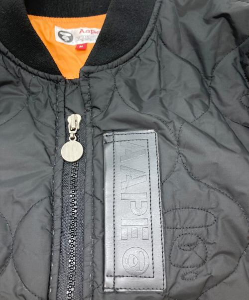 Aape BY A BATHING APE（エーエイプ バイ アベイシングエイプ）Aape BY A BATHING APE (エーエイプ バイ アベイシングエイプ) MA-1ジャケット ブラック サイズ:Mの古着・服飾アイテム