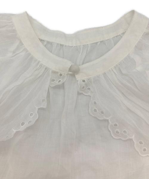 porter des boutons（ポルテデブトン）porter des boutons (ポルテデブトン) リネンブラウス ホワイト サイズ:-の古着・服飾アイテム