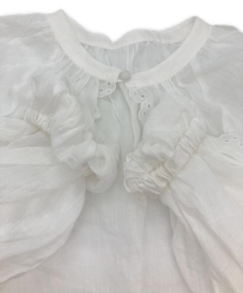 porter des boutons（ポルテデブトン）porter des boutons (ポルテデブトン) リネンブラウス ホワイト サイズ:-の古着・服飾アイテム
