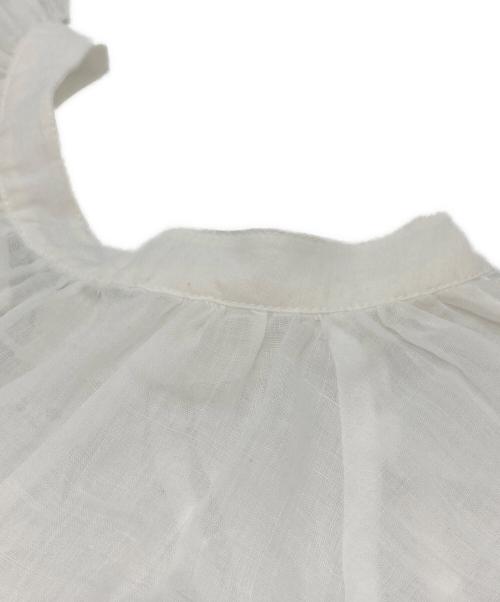 porter des boutons（ポルテデブトン）porter des boutons (ポルテデブトン) リネンブラウス ホワイト サイズ:-の古着・服飾アイテム