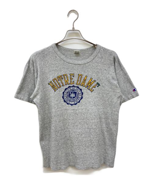 Champion（チャンピオン）Champion (チャンピオン) 2段プリントTシャツ グレー サイズ:Ｌの古着・服飾アイテム