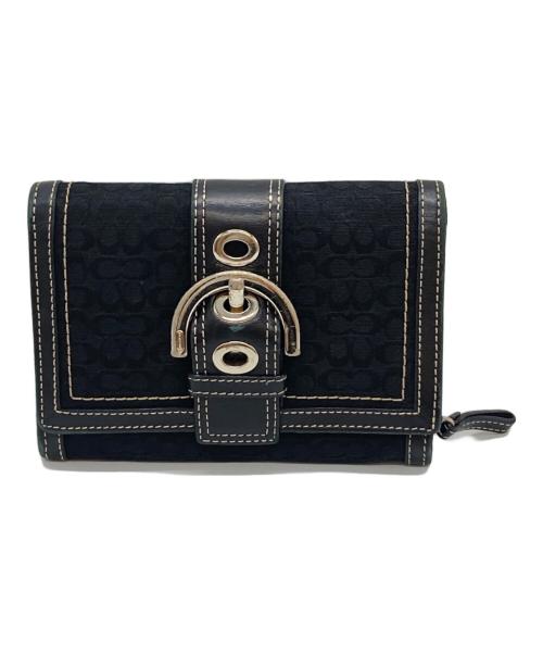 COACH（コーチ）COACH (コーチ) ソーホー/シグネチャー2つ折り財布 ブラックの古着・服飾アイテム
