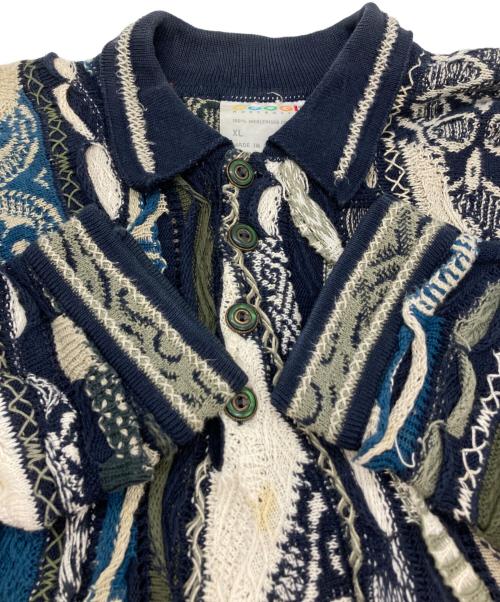 Coogi（クージー）Coogi (クージー) 3Dニットプルオーバー ネイビー サイズ:XLの古着・服飾アイテム