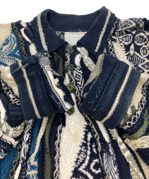 Coogi（クージー）Coogi (クージー) 3Dニットプルオーバー ネイビー サイズ:XLの古着・服飾アイテム
