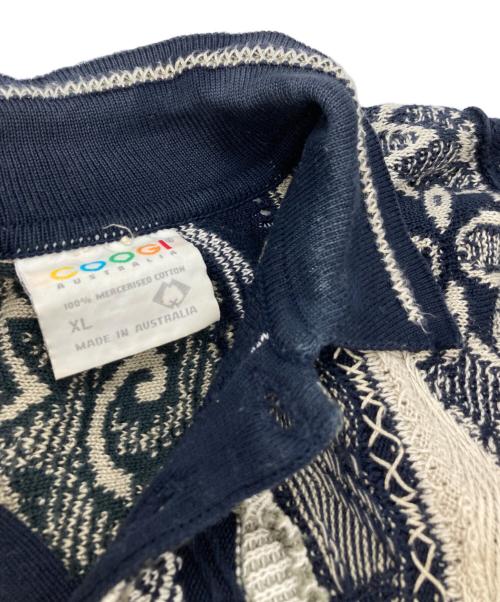 Coogi（クージー）Coogi (クージー) 3Dニットプルオーバー ネイビー サイズ:XLの古着・服飾アイテム