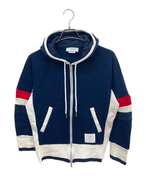 Thom Browne（トムブラウン）Thom Browne (トムブラウン) ダブルジップニットパーカー ネイビー サイズ:2の古着・服飾アイテム