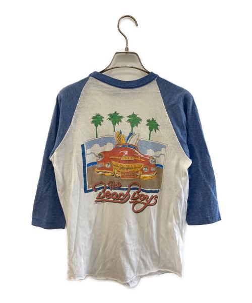 THE BEACH BOYS（ザ ビーチ ボーイズ）The Beach Boys (ザ ビーチ ボーイズ) ラグランカットソー ブルー×ホワイト サイズ:ケアタグ印字消えにつき判別不能の古着・服飾アイテム