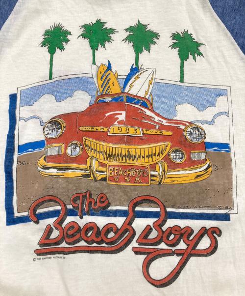 THE BEACH BOYS（ザ ビーチ ボーイズ）The Beach Boys (ザ ビーチ ボーイズ) ラグランカットソー ブルー×ホワイト サイズ:ケアタグ印字消えにつき判別不能の古着・服飾アイテム