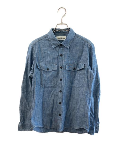 STONE ISLAND（ストーンアイランド）STONE ISLAND (ストーンアイランド) 長袖シャツ ブルー サイズ:Mの古着・服飾アイテム