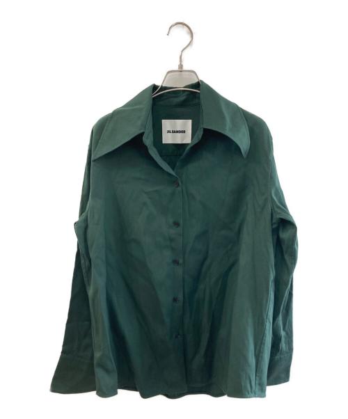 JIL SANDER（ジルサンダー）JIL SANDER (ジルサンダー) ウールギャバジンシャツ グリーン サイズ:32の古着・服飾アイテム