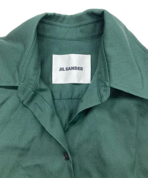 JIL SANDER（ジルサンダー）JIL SANDER (ジルサンダー) ウールギャバジンシャツ グリーン サイズ:32の古着・服飾アイテム