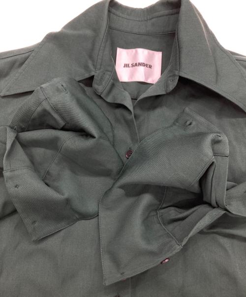 JIL SANDER（ジルサンダー）JIL SANDER (ジルサンダー) ウールギャバジンシャツ グリーン サイズ:32の古着・服飾アイテム
