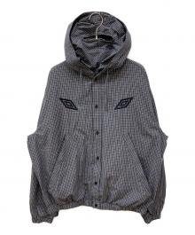 UMBRO×slamjam（アンブロ）の古着「GINGHAM MASKED SHIRT/シャツパーカー」｜ブラウン×ブラック