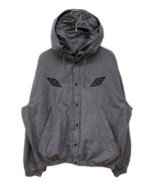 UMBRO（アンブロ）UMBRO (アンブロ) slamjam GINGHAM MASKED SHIRT/シャツパーカー ブラウン×ブラック サイズ:Ｌの古着・服飾アイテム