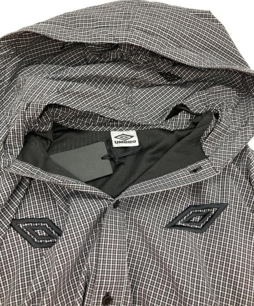 UMBRO（アンブロ）UMBRO (アンブロ) slamjam GINGHAM MASKED SHIRT/シャツパーカー ブラウン×ブラック サイズ:Ｌの古着・服飾アイテム