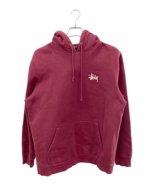 stussy（ステューシー）stussy (ステューシー) Basic Stussy Hoodie/パーカー レッド サイズ:Mの古着・服飾アイテム