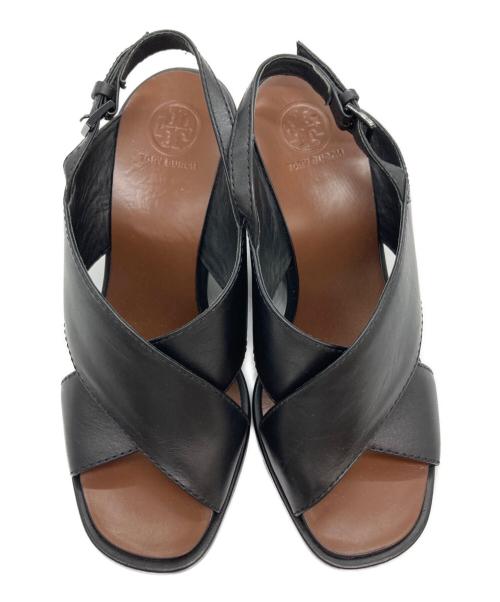 TORY BURCH（トリーバーチ）TORY BURCH (トリーバーチ) ウェッジソールサンダル ブラック サイズ:6の古着・服飾アイテム