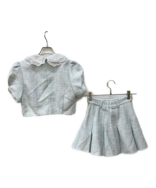 M ME EME（エムミーエメ）M me eme (エムミーエメ) ツイードセットアップ ブルー サイズ:表記なしの古着・服飾アイテム