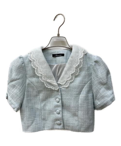 M ME EME（エムミーエメ）M me eme (エムミーエメ) ツイードセットアップ ブルー サイズ:表記なしの古着・服飾アイテム